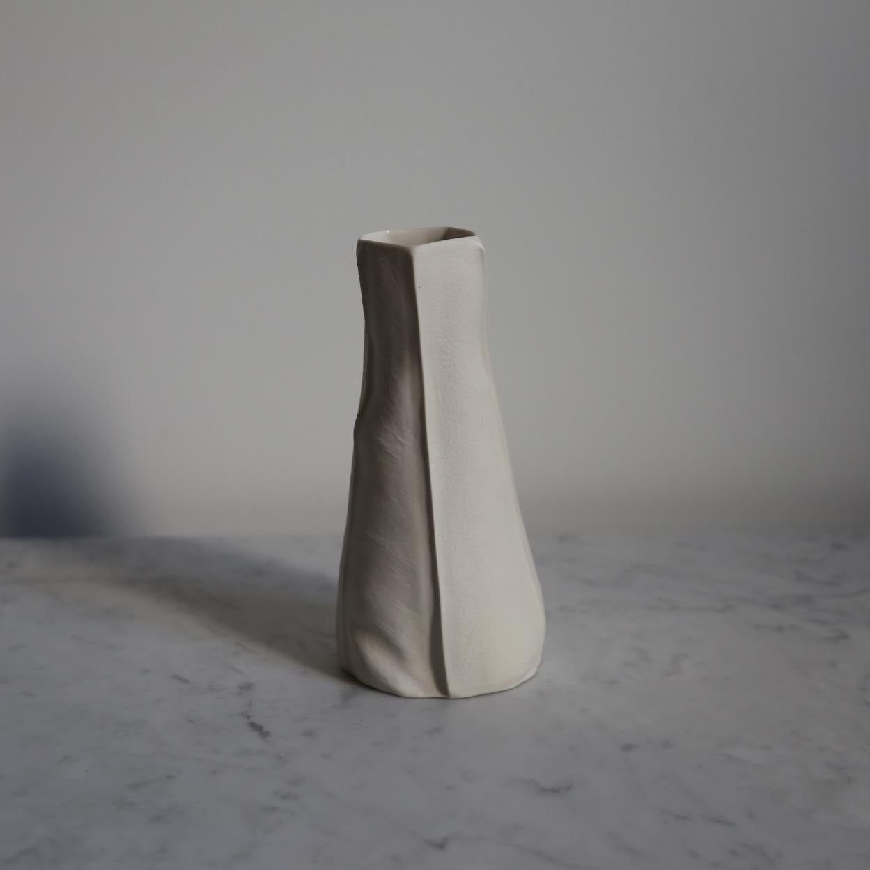 Contemporary Set of Three Unique Kawa Vases and Vessels, Porcelain, Ceramic, in Stock