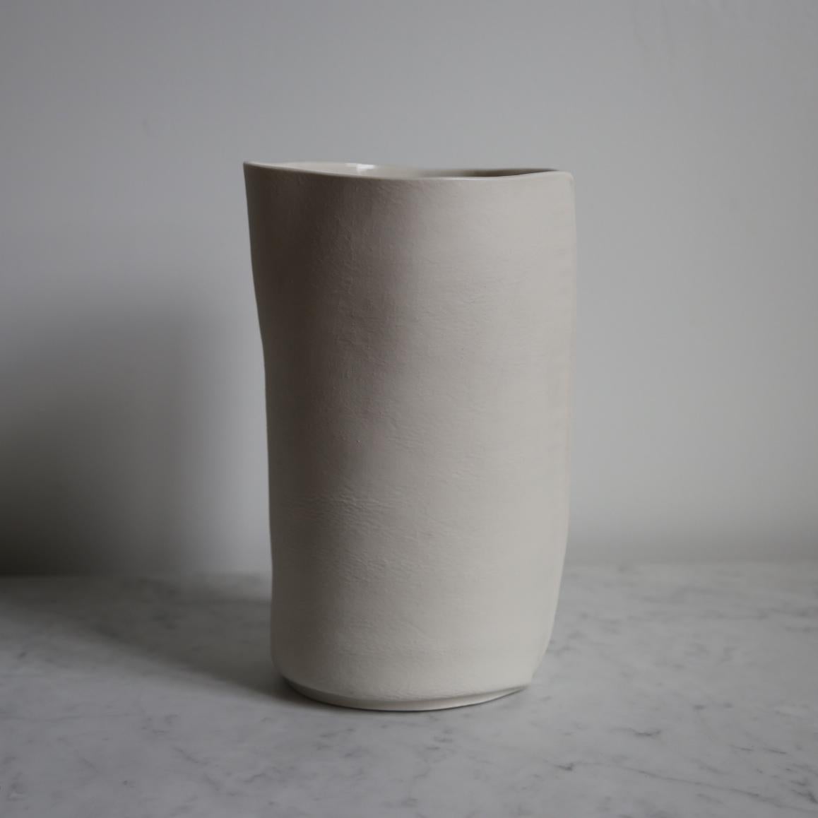 Clay Set of Three Unique Kawa Vases and Vessels, Porcelain, Ceramic, in Stock