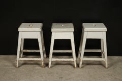 Set of Three University Stools from Sweden, circa 1920