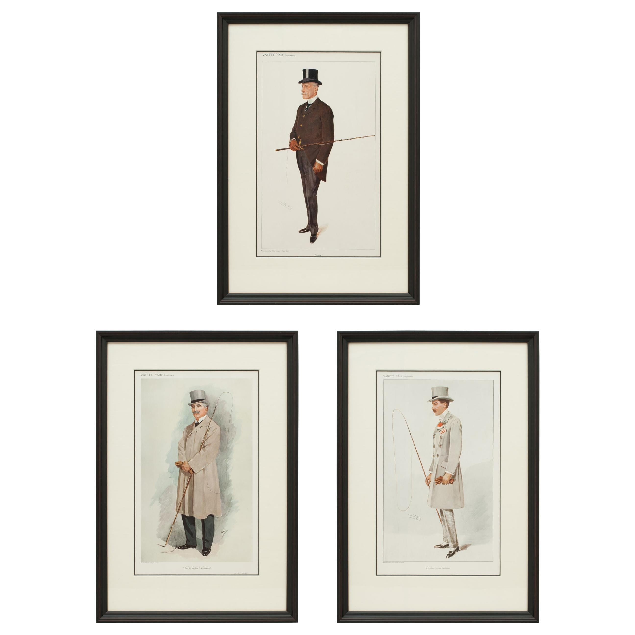 Set of Three Vanity Fair Coaching Prints, Men of the Day, Spy Print