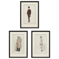 Antique Set of Three Vanity Fair Coaching Prints, Men of the Day, Spy Print