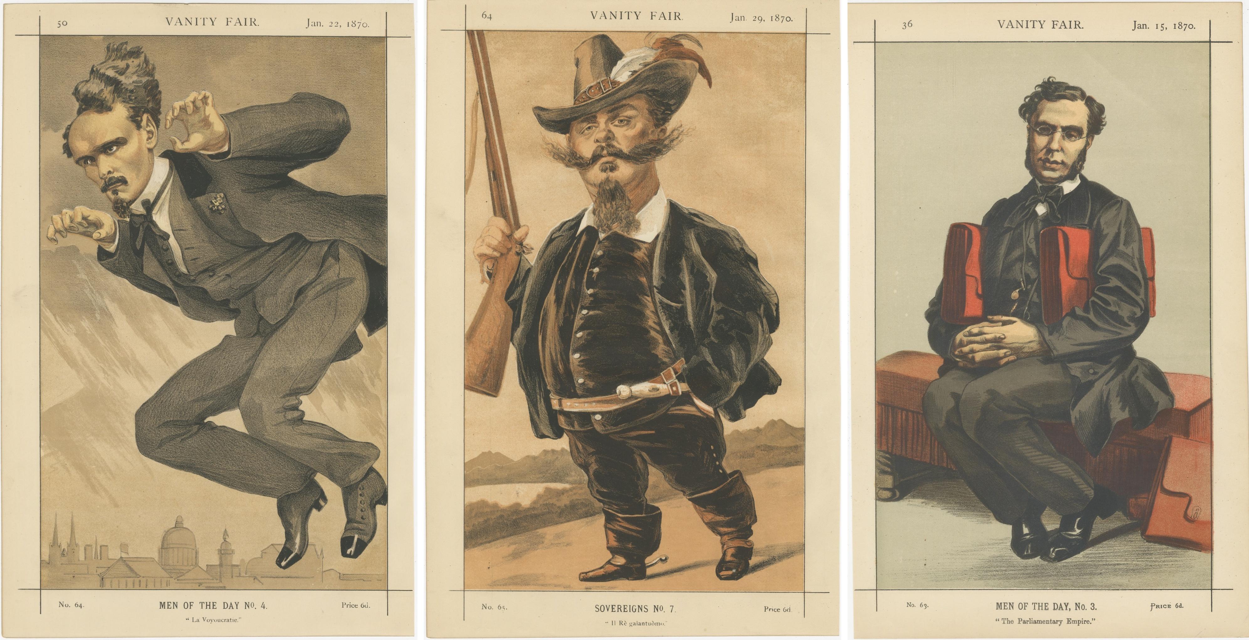 Set of Three Vanity Fair Portraits – Men of the Day and Sovereign, 1870
