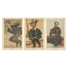 Conjunto de tres retratos de Vanity Fair - Hombres del día y Soberano, 1870