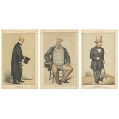 Conjunto de tres retratos de Vanity Fair - Estadistas y hombres del día, Londres 1870