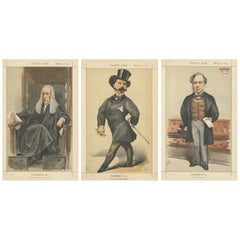 Conjunto de tres estadistas de Vanity Fair - Figuras políticas británicas, Londres 1870