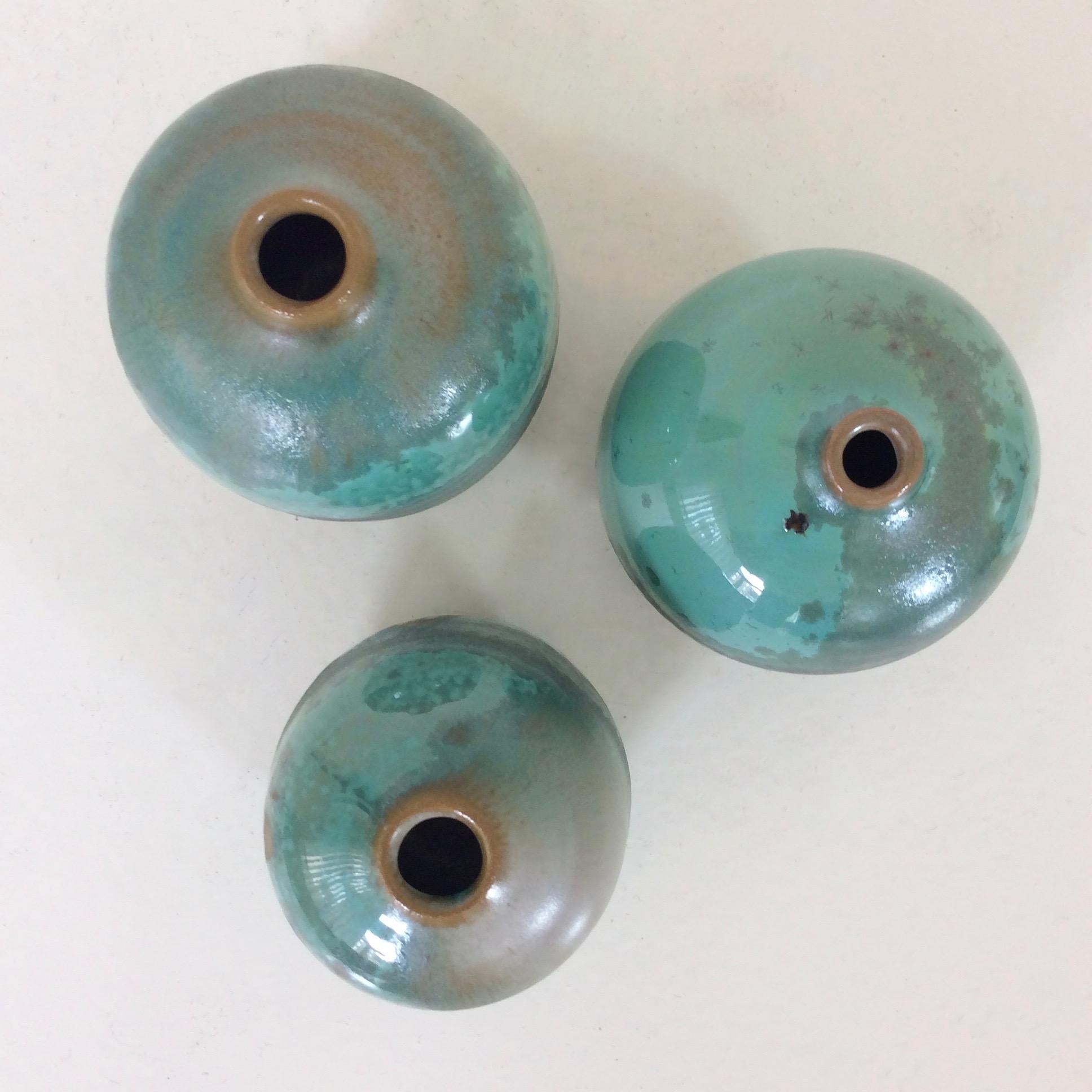 Set of Three Vases by Antonio Lampecco, Belgium, circa 1980 In Good Condition In Brussels, BE