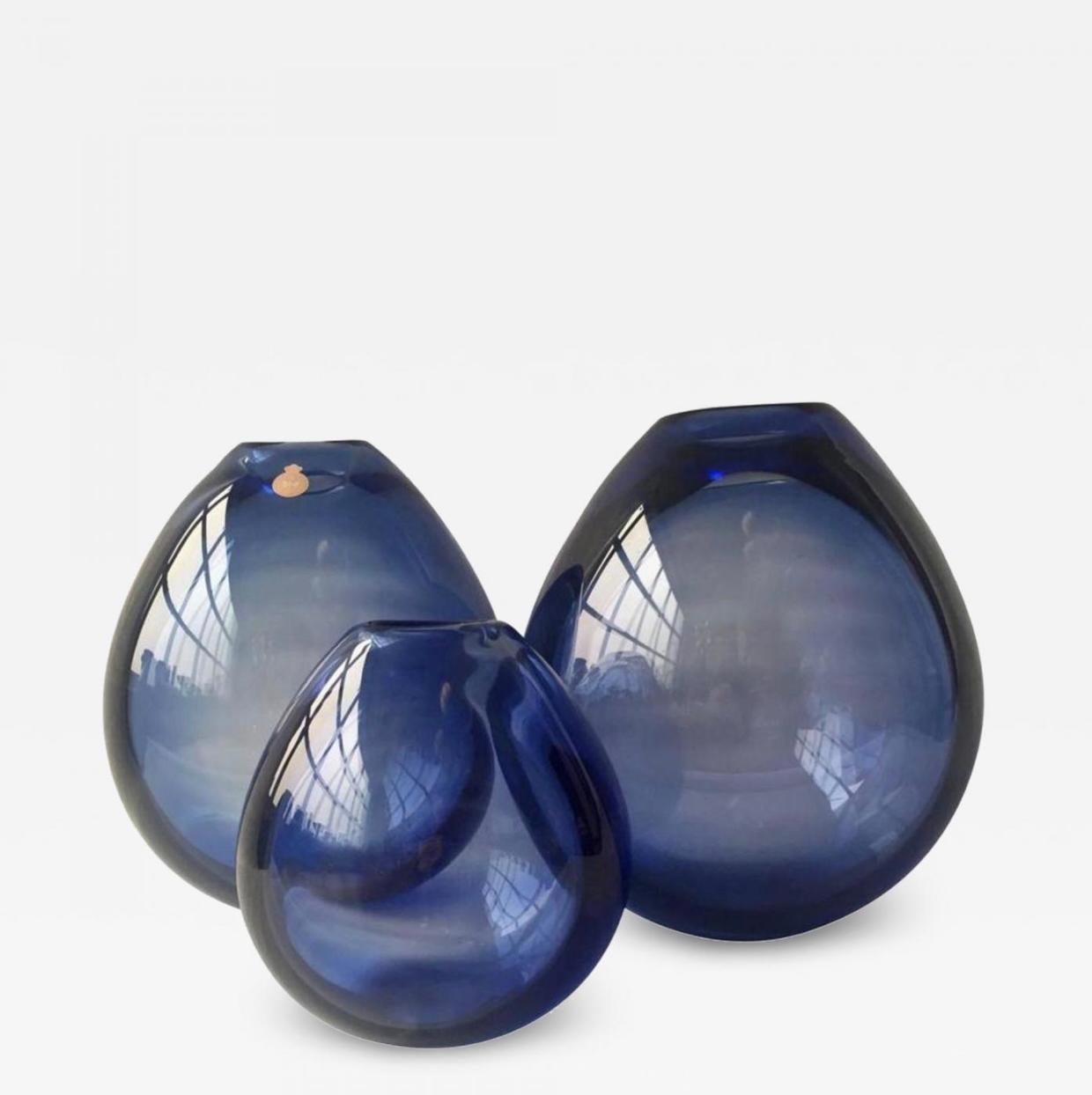 Set von drei Vasen von Per Lutken für Holmegaard (Dänisch) im Angebot