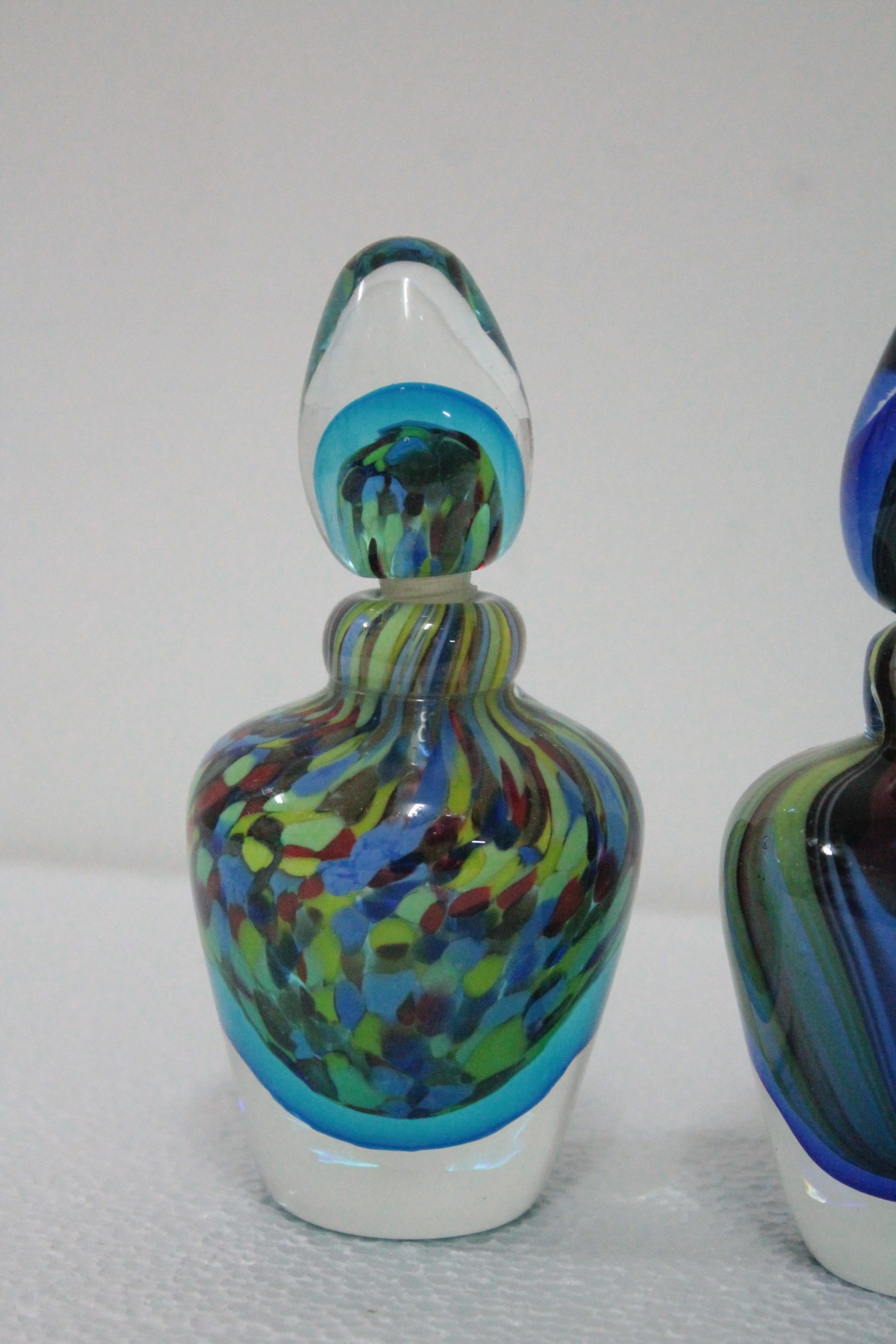 Set of Three Venetian Murano Perfume Bottles 1970s 