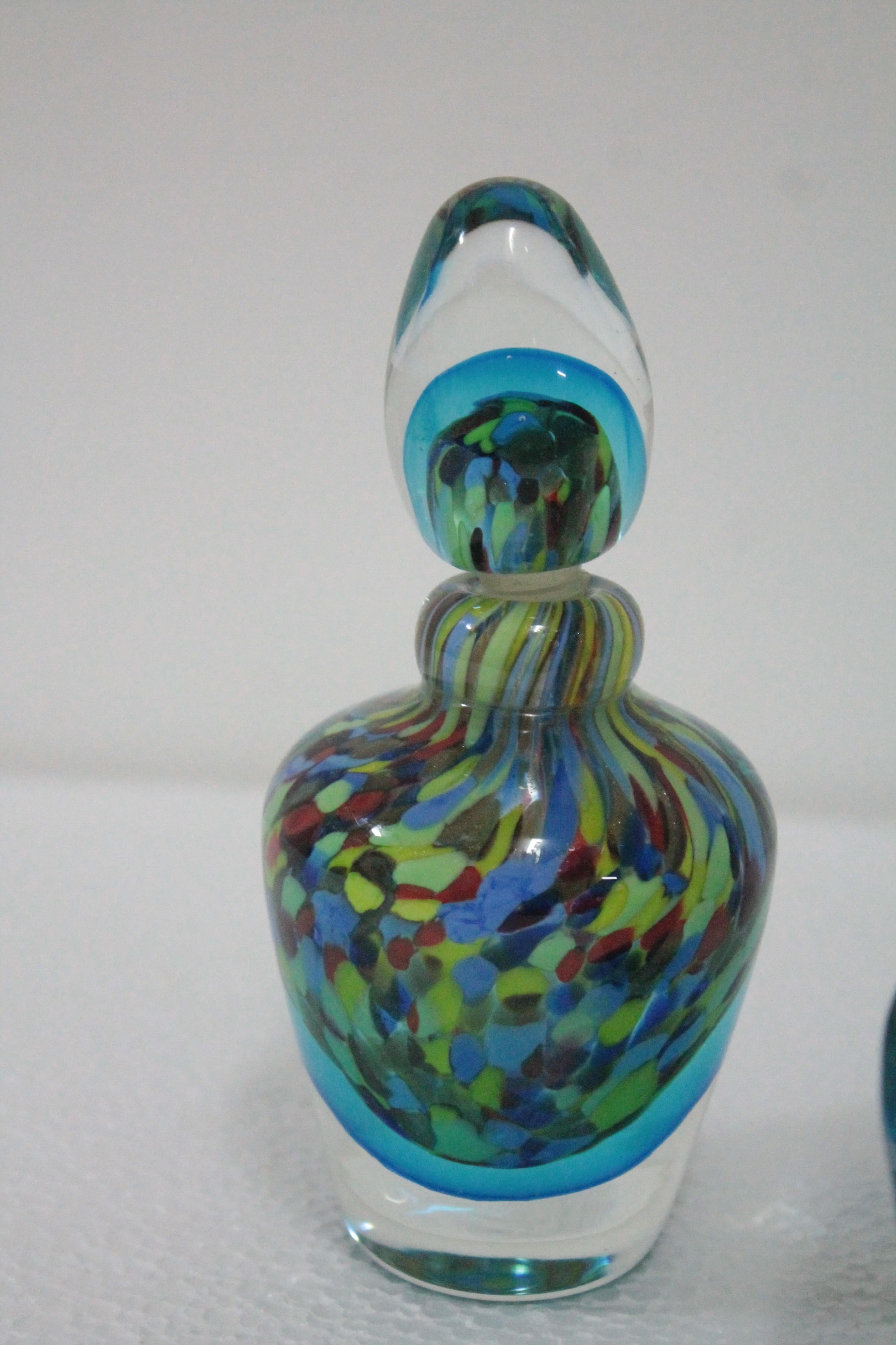 Set of Three Venetian Murano Perfume Bottles 1970s 