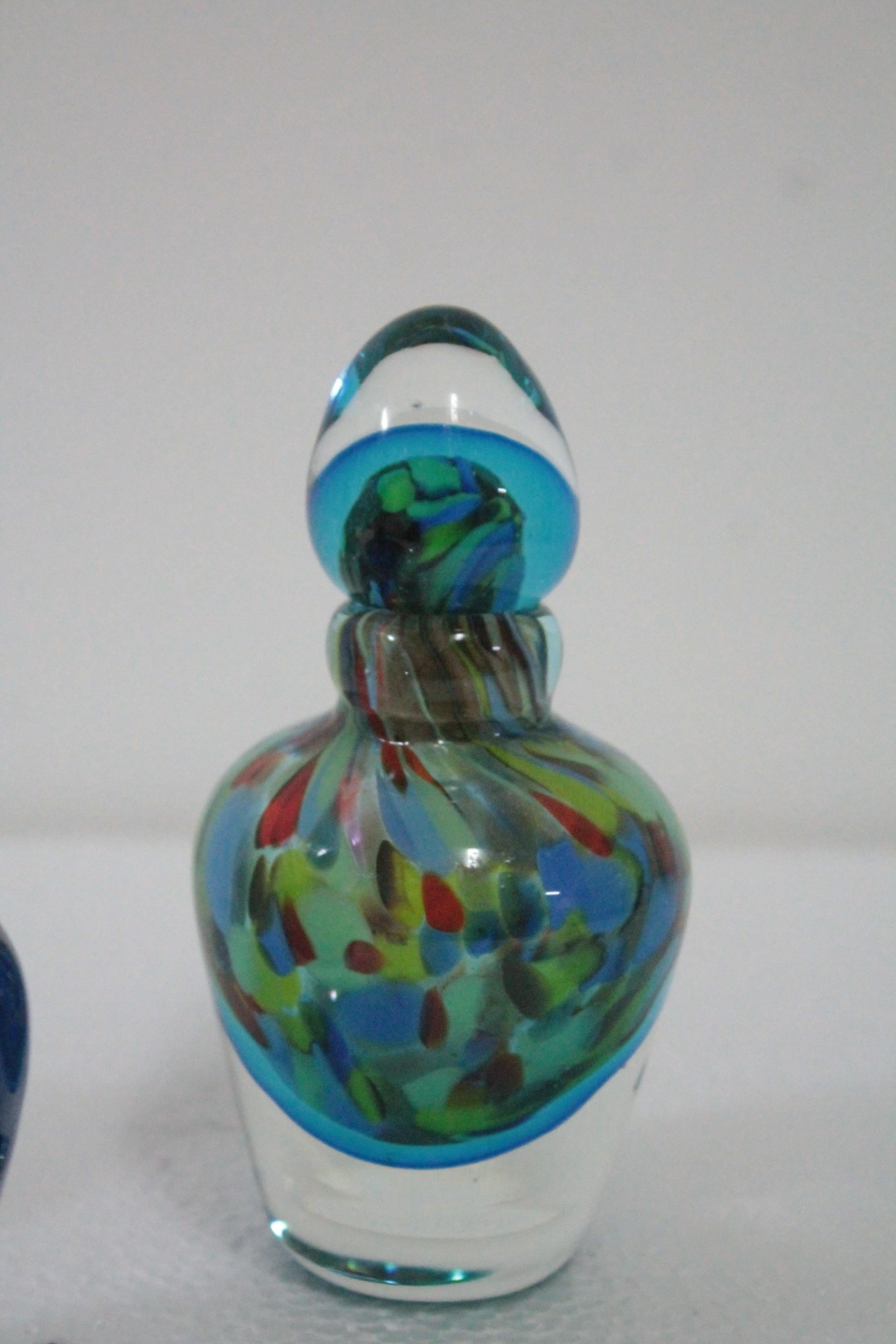 Set of Three Venetian Murano Perfume Bottles 1970s 