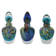 Set of Three Venetian Murano Perfume Bottles 1970s "Sommerso"