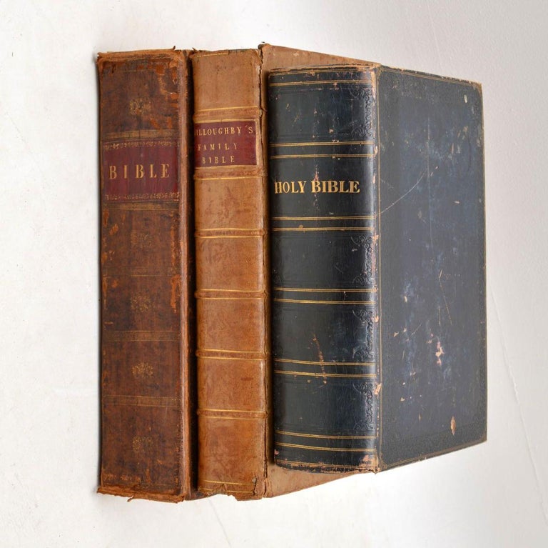 Set of Three Very Large Antique Holy Bibles 1778, 1813 and 1844 For