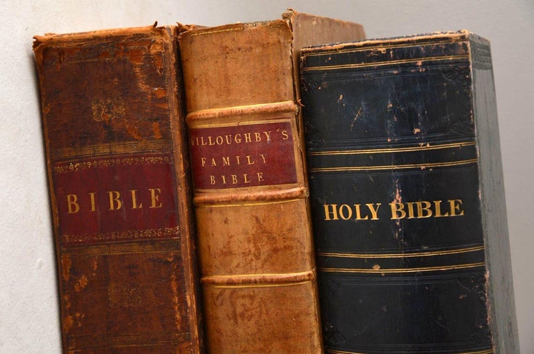 Set of Three Very Large Antique Holy Bibles 1778, 1813 and 1844 For