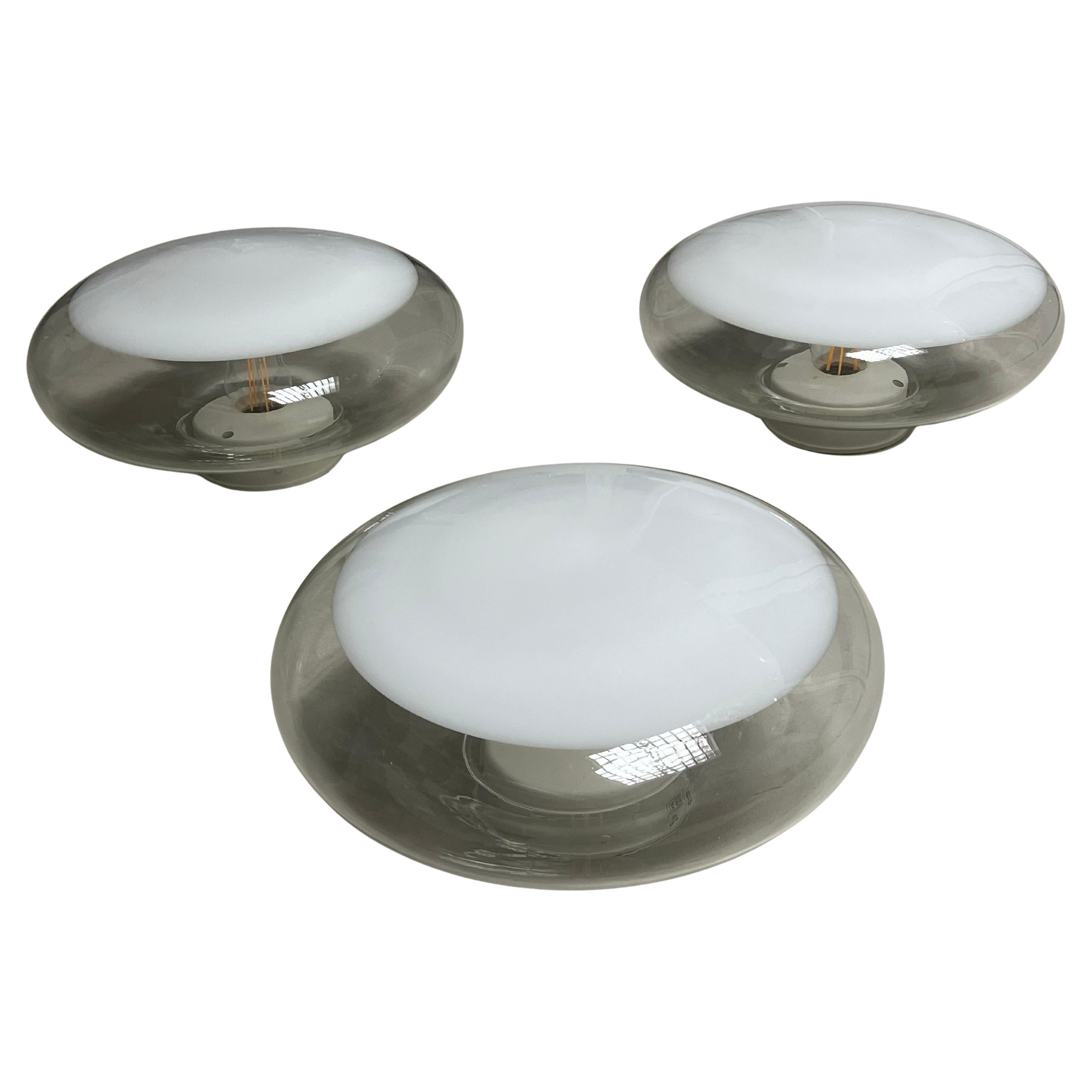 Set of Three Vetri Murano Wall Lights Designed by Roberto Pamio