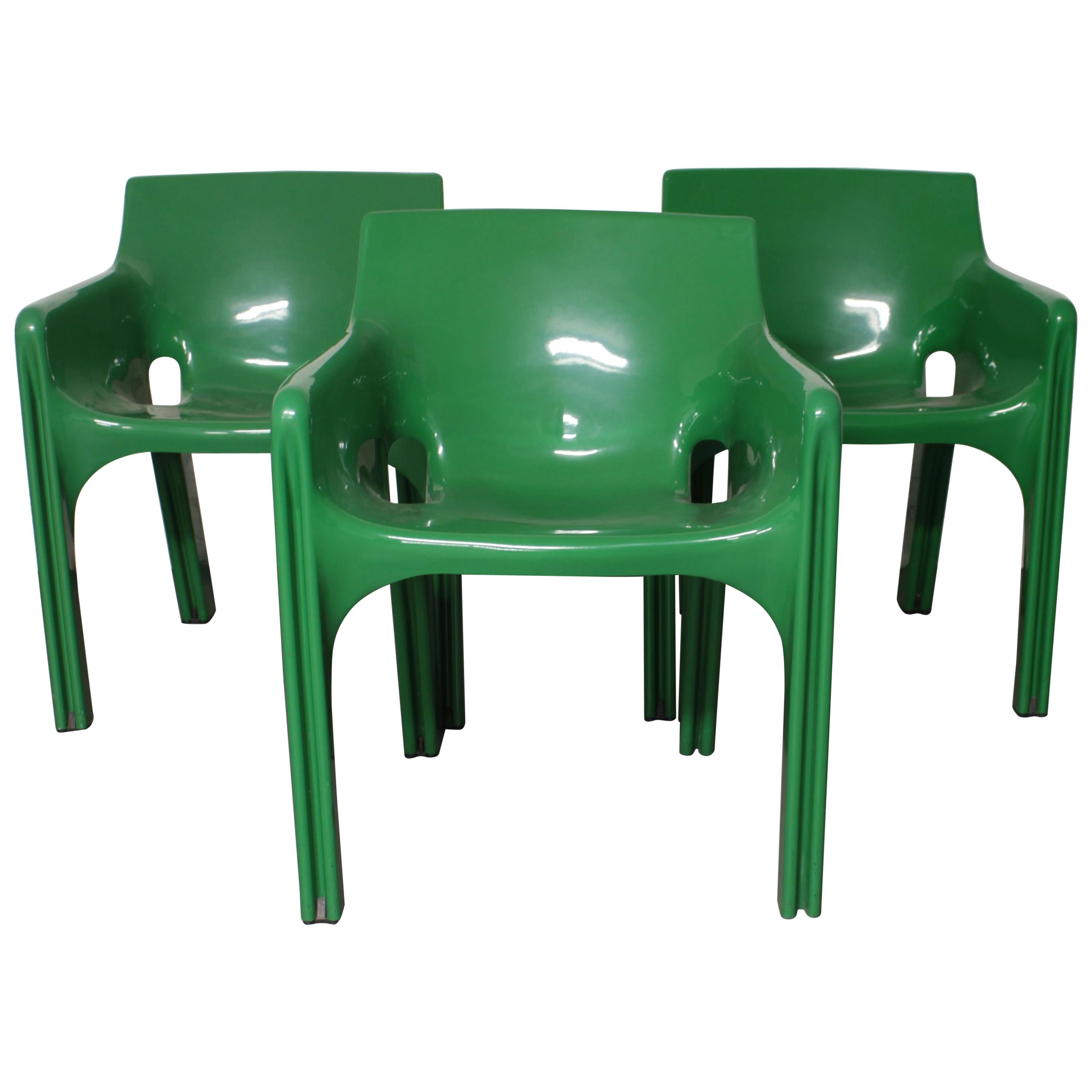 Set of Three Vico Magistretti Lounge Chairs "Gaudi"