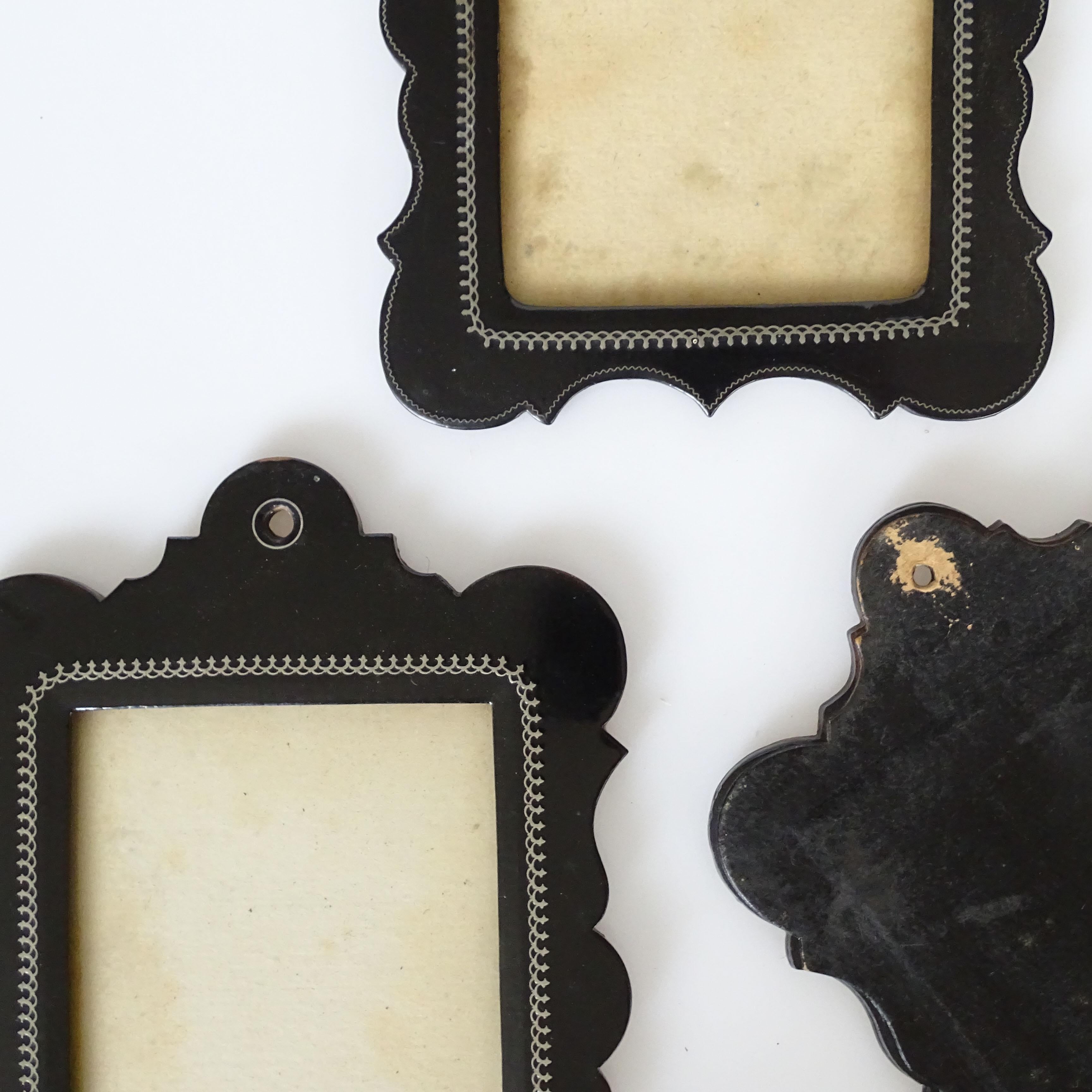 English Set of three Victorian papier mache wall picture frames England 19th century For Sale