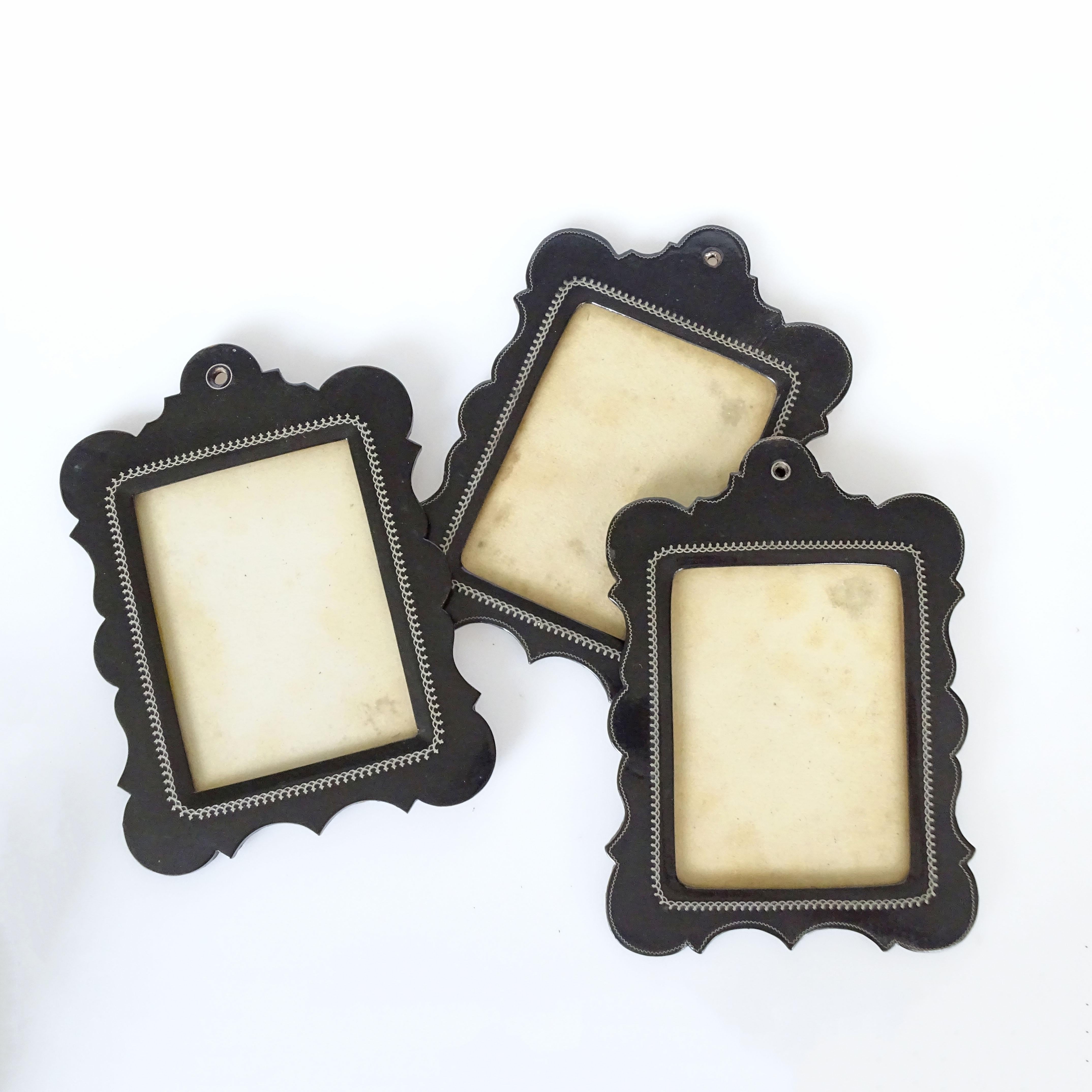 Mid-19th Century Set of three Victorian papier mache wall picture frames England 19th century For Sale