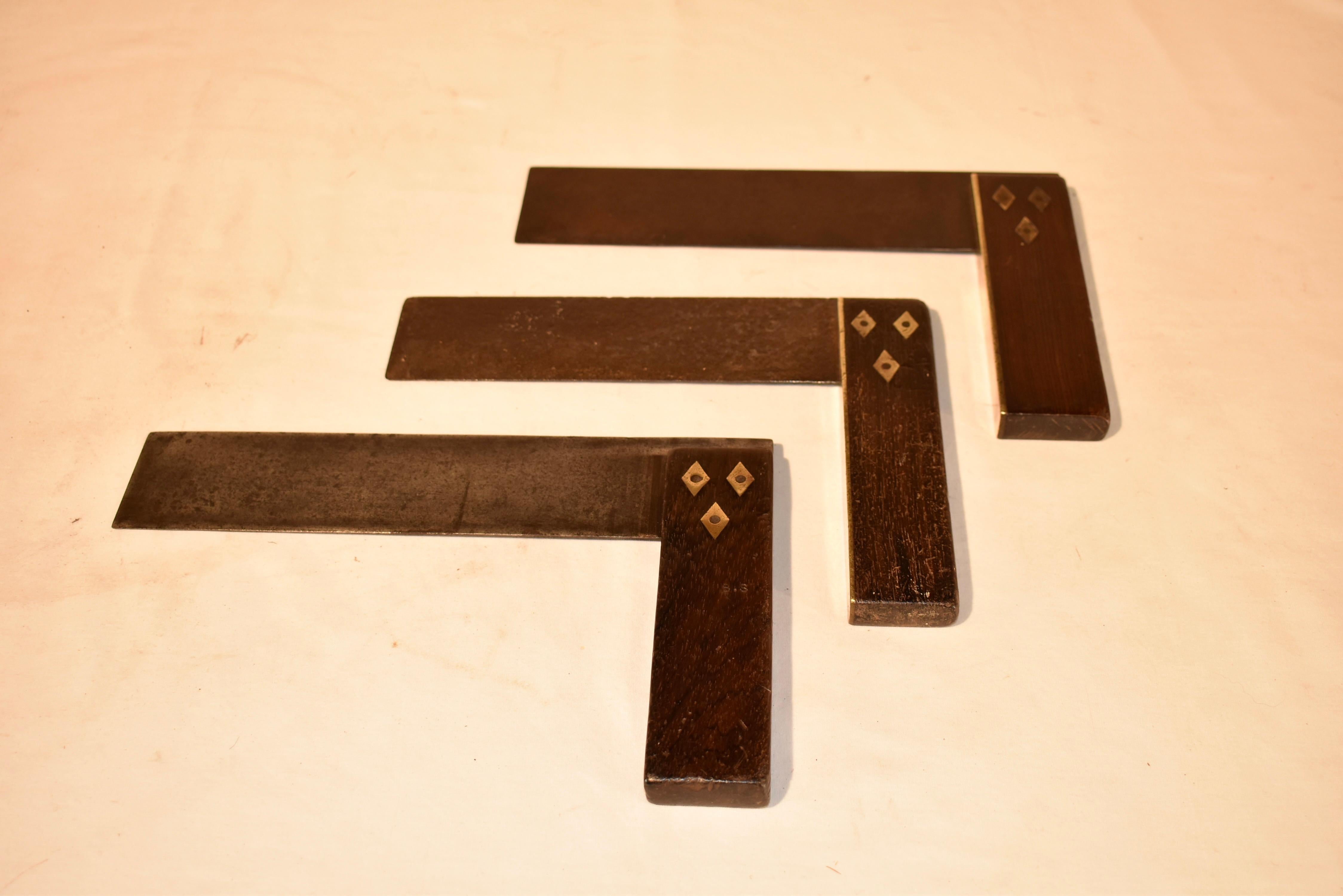 Set of Three Victorian Set Squares, C.I.C. 1880 Bon état - En vente à High Point, NC
