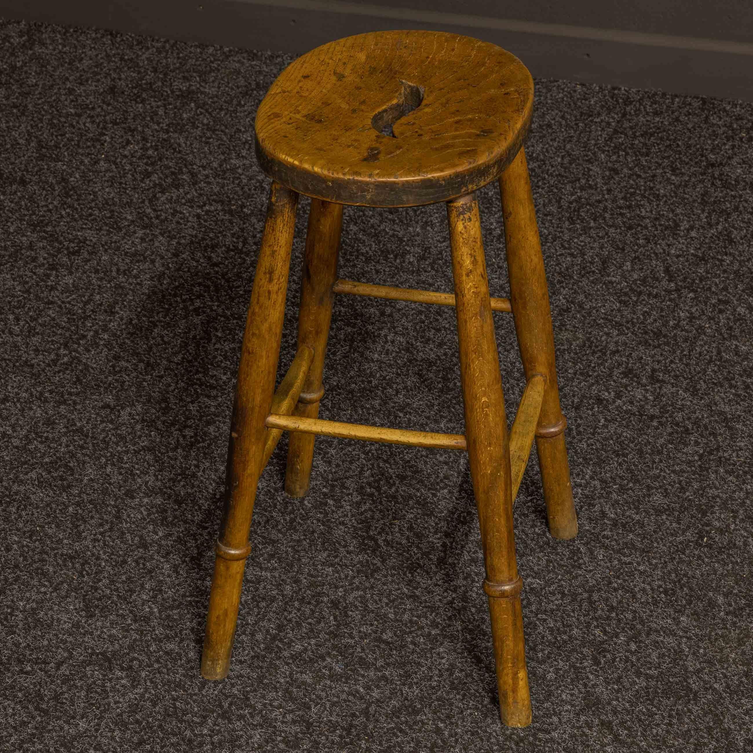 Elm Set of Three Victorian Stools