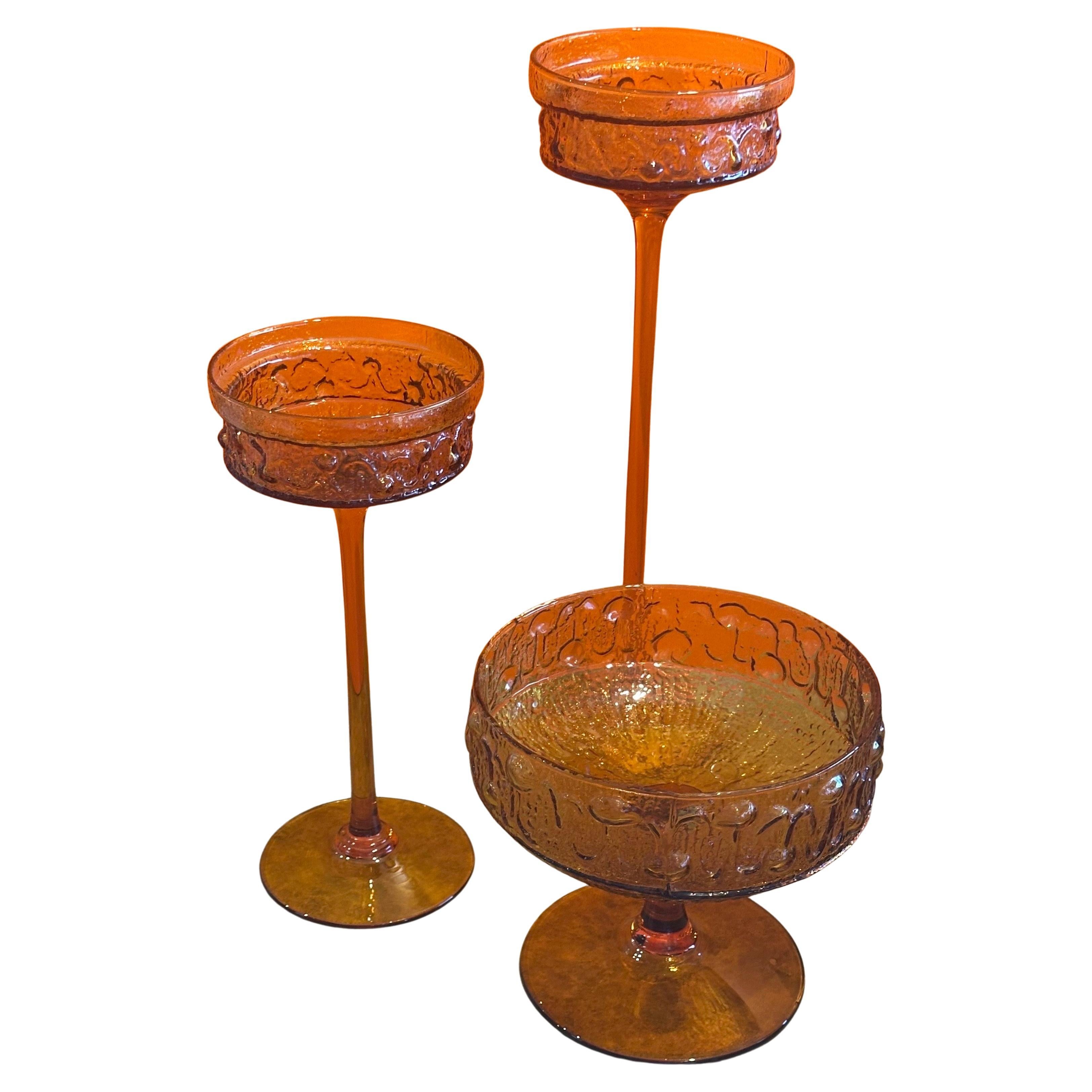 Set von drei Vintage-Bernsteinglaskommoden von Wayne Husted für Stelvia, Italien im Angebot 5