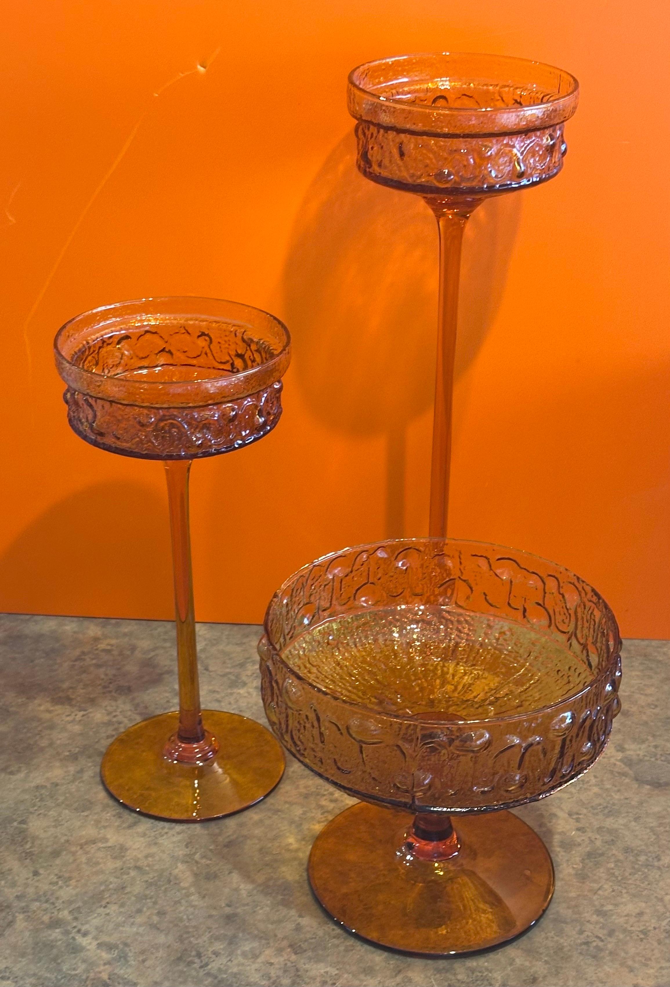Set von drei Vintage-Bernsteinglaskommoden von Wayne Husted für Stelvia, Italien (Gegossen) im Angebot
