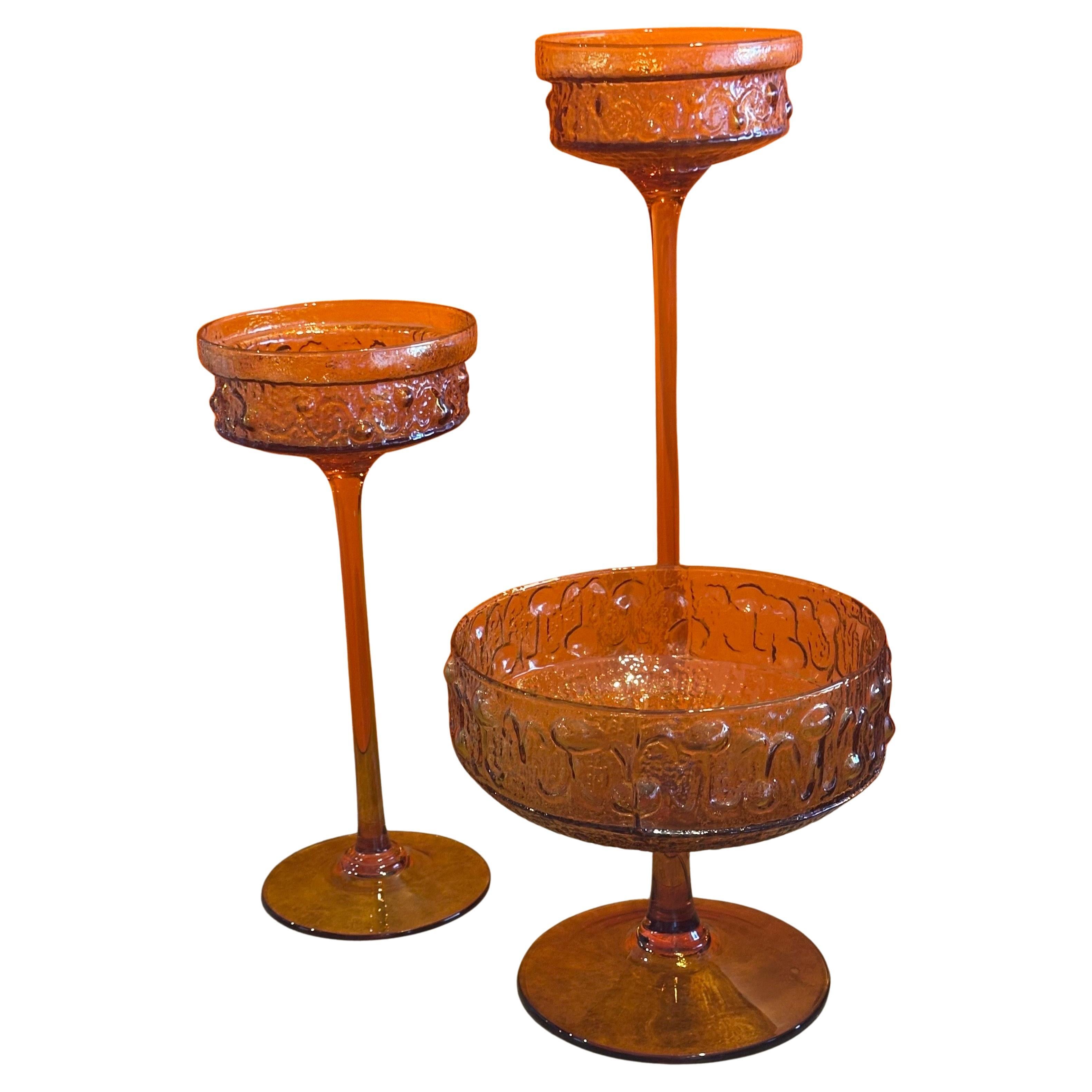 Set von drei Vintage-Bernsteinglaskommoden von Wayne Husted für Stelvia, Italien
