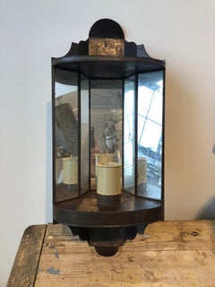 Set of Three Vintage American Antiqued Mirror Wall Sconces