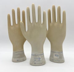 Set of Three Vintage American Industrial  Figural Porcelain Glove Molds