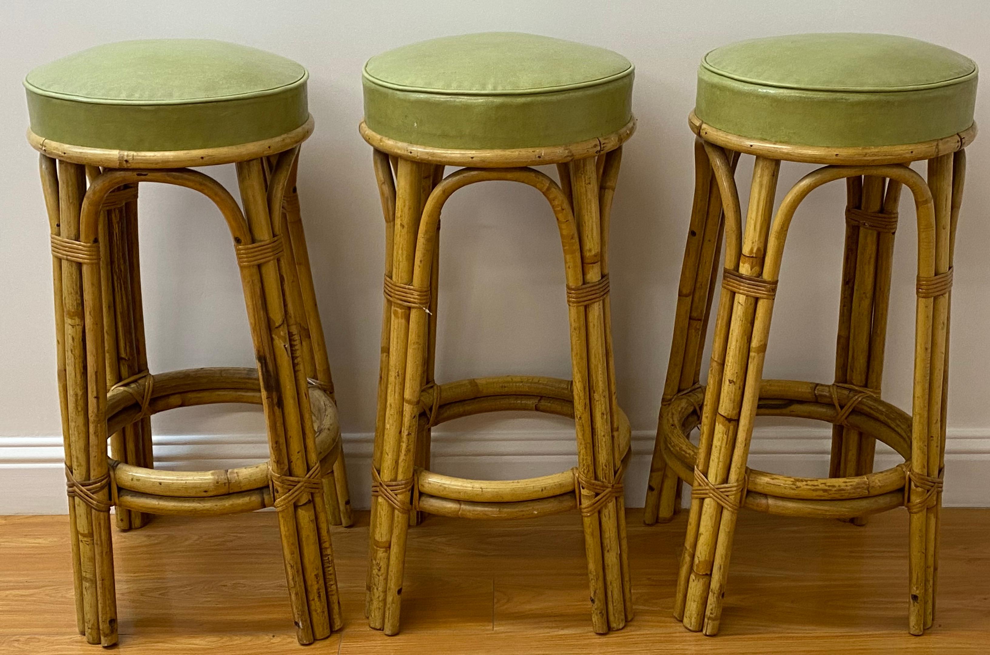 bamboo bar stools vintage