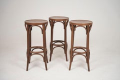 Set of Three Vintage Bentwood Bar Stools