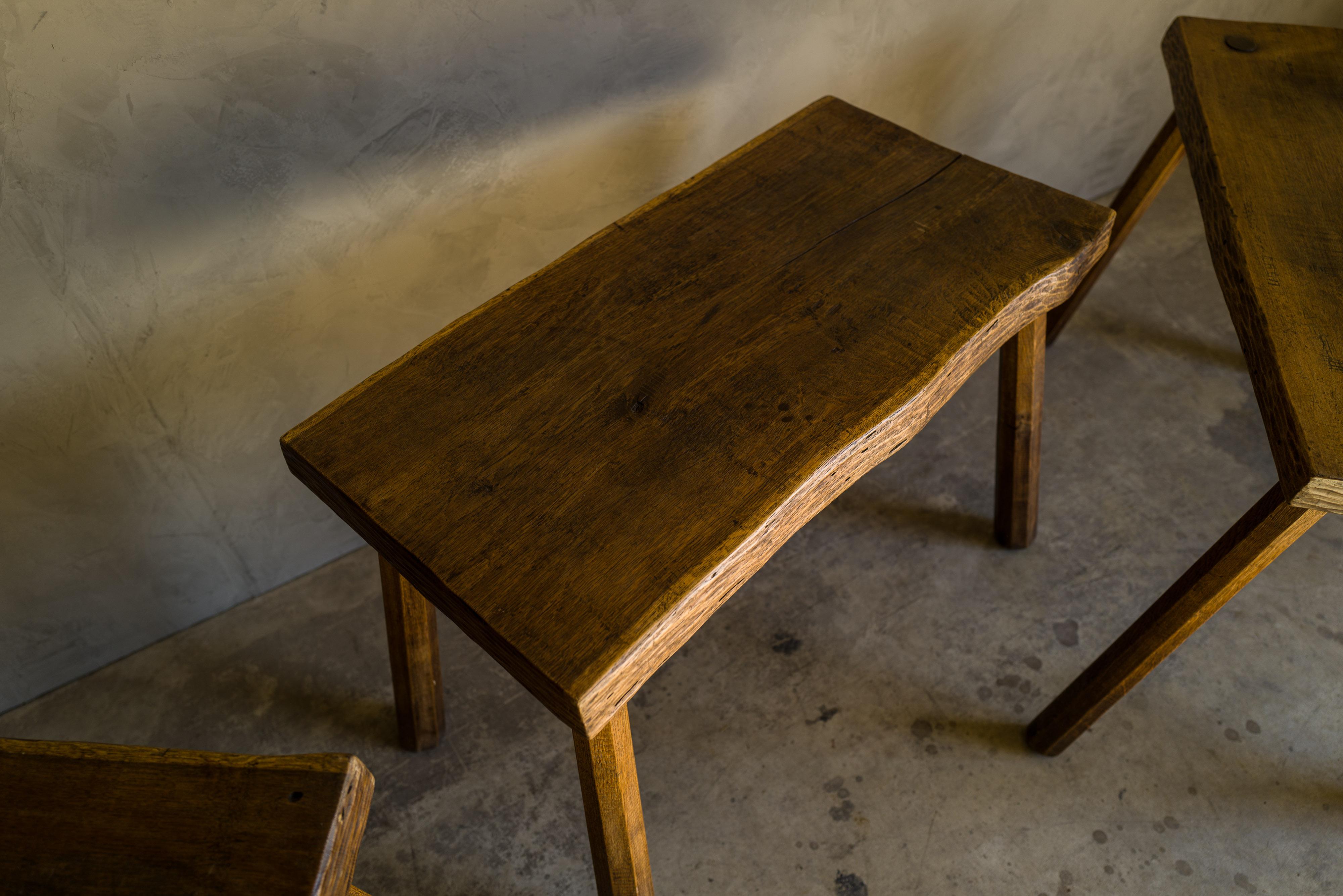 European Set of Three Vintage Bistro Tables from France, circa 1960