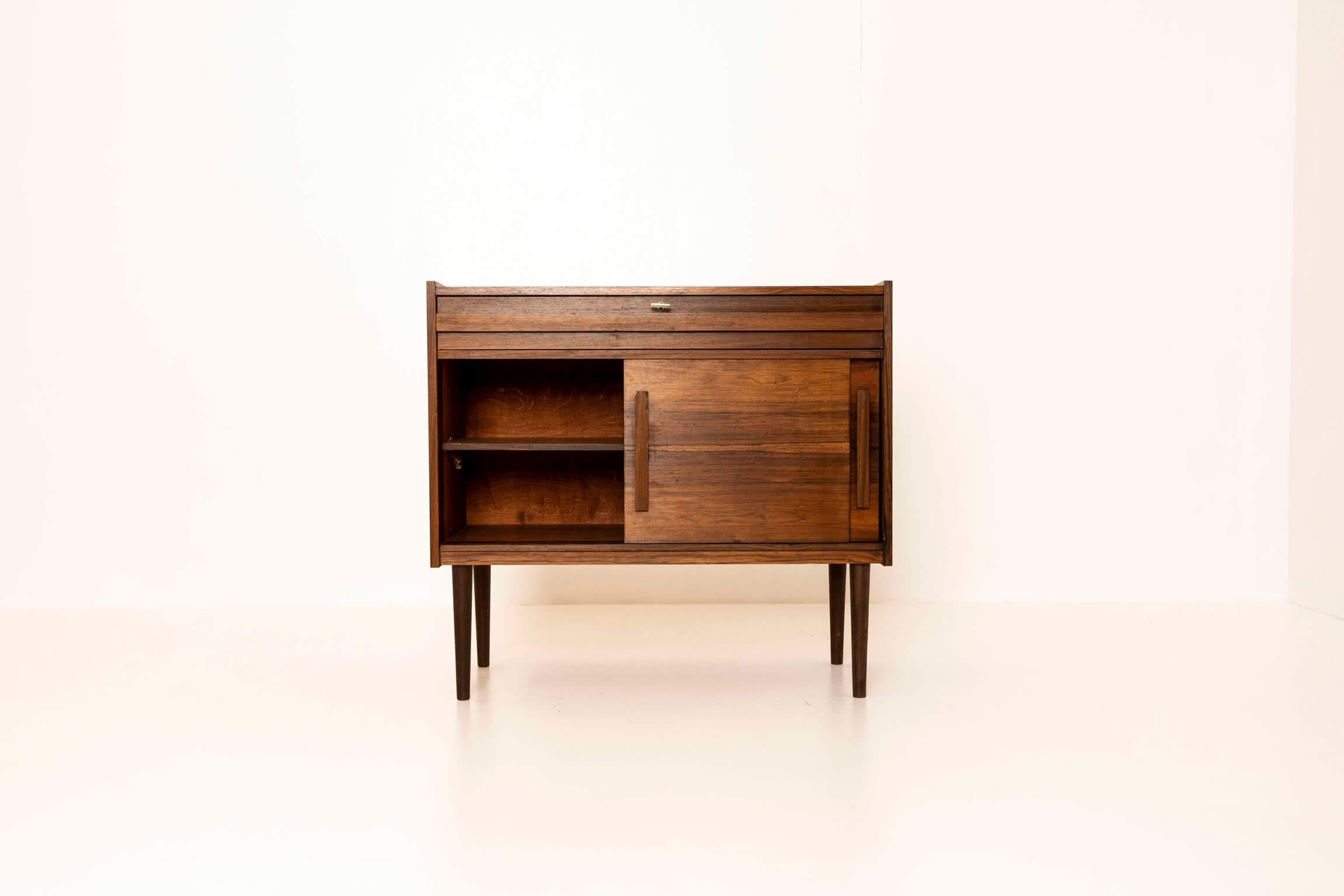 Set of Three Vintage Cabinets in Veneered Rosewood, Denmark 1960s In Good Condition In Hellouw, NL