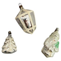 Set of three Vintage Christmas Decorations, Ornaments, ca. 1950s-1960s