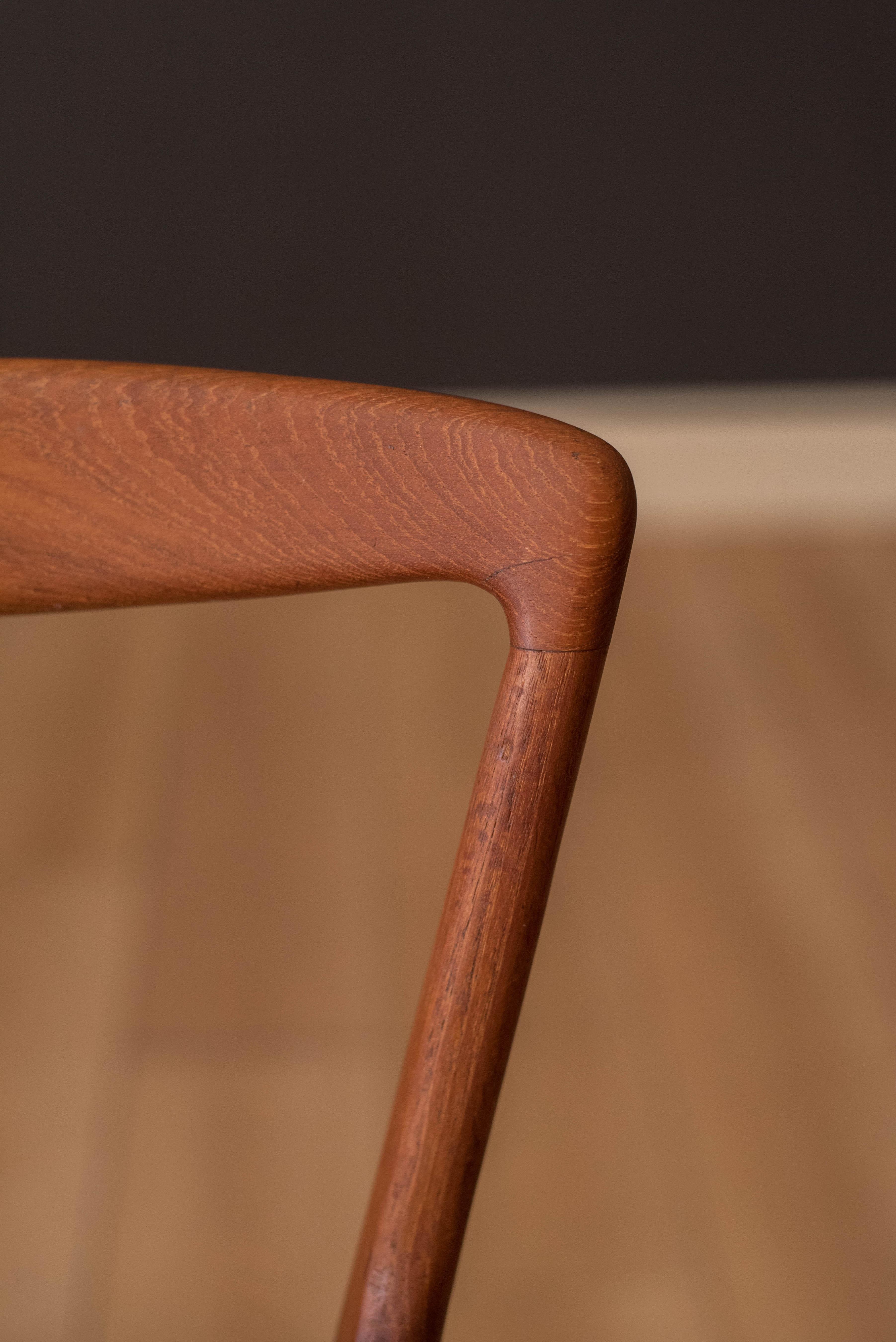 Set of Three Vintage Danish Teak Bar Stools by Henry Rosengren Hansen 5