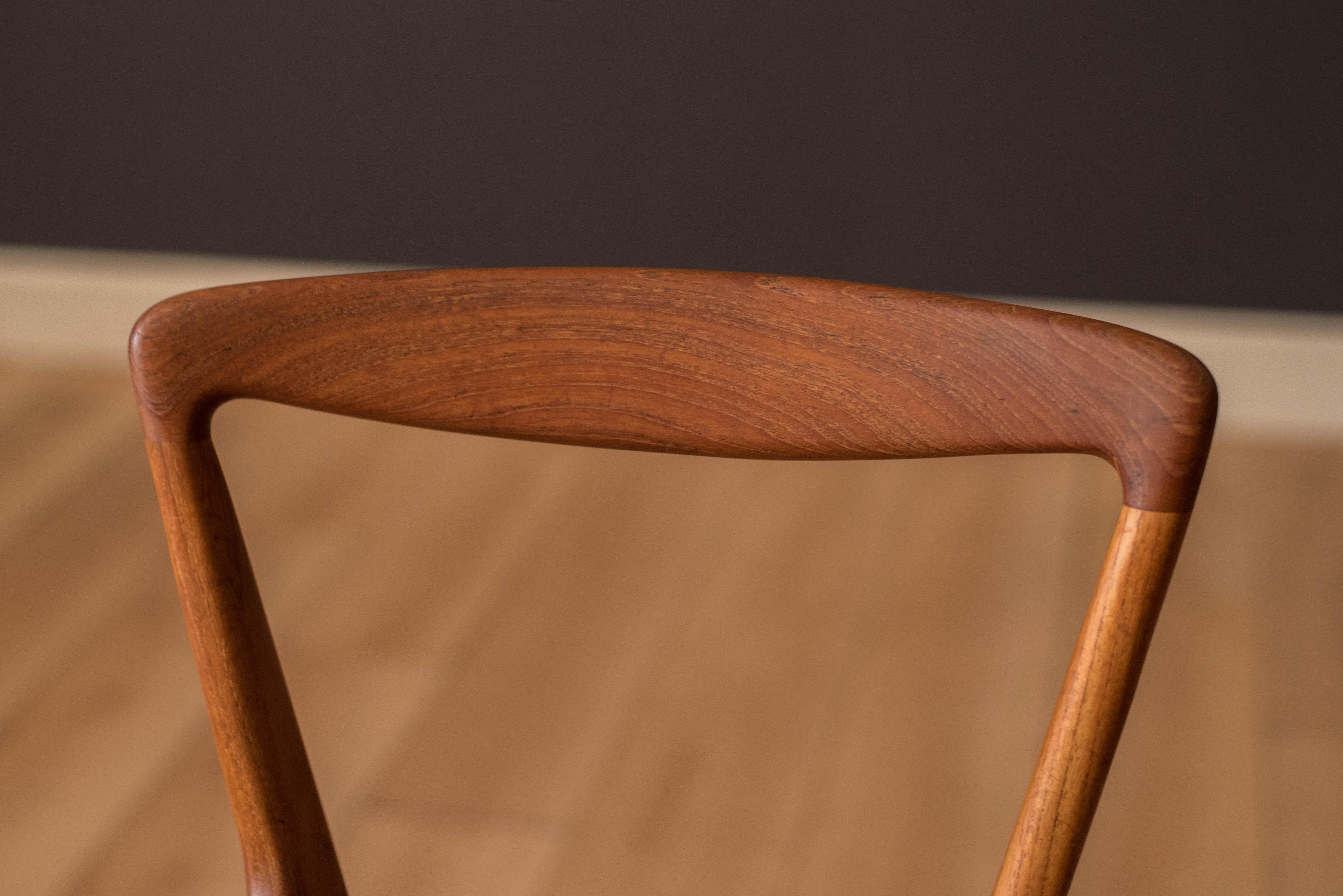 Mid-20th Century Set of Three Vintage Danish Teak Bar Stools by Henry Rosengren Hansen