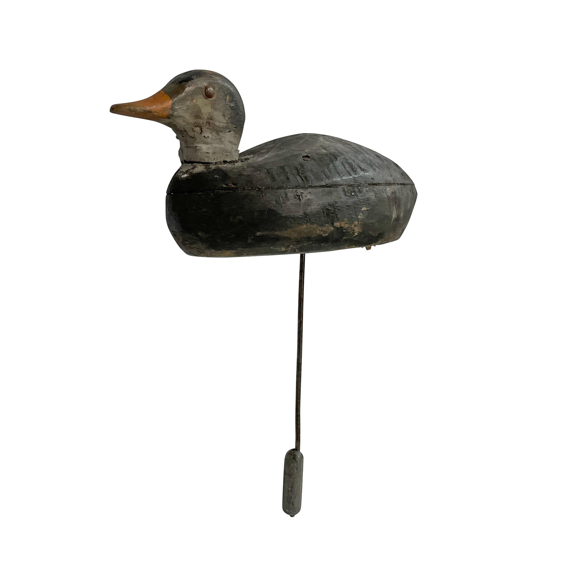 Set of Three Vintage Decoys with Custom Wall Mounts In Good Condition For Sale In Chicago, IL