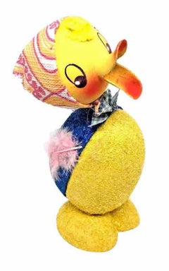 Juego de tres cabezudos vintage de envases de caramelos de Pascua de pato, alemán, años 50