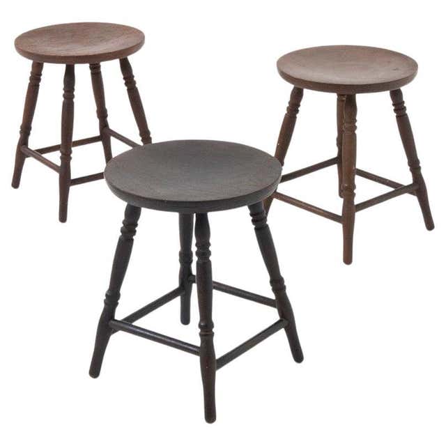 Ikea Rare Red Metal and Wool Three pod Stool, Model Eskilstuna, 1990s ...