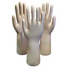 Set of Three Vintage Industrial Porcelain Glove Molds