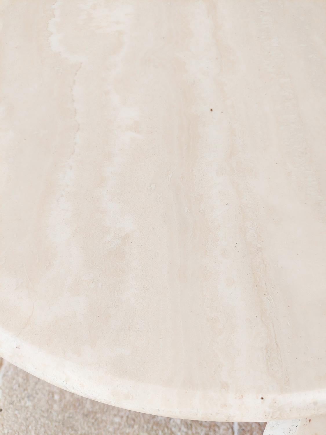 Set of Three Vintage Italian Round Travertine Coffee Tables, 1970s 2