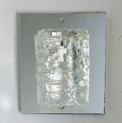 Set of three Vintage Italian Sconces w/ Hand B Murano Glass by Mazzega, c 1960s