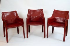 Set of Three Vintage Mario Bellini, Cab Chairs for Cassina