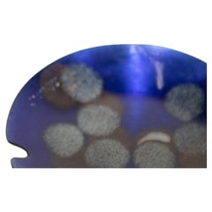 Vintage Sascha Brastoff Ashtrays Blue Metal Enameled Set of 3 Circa 1960's