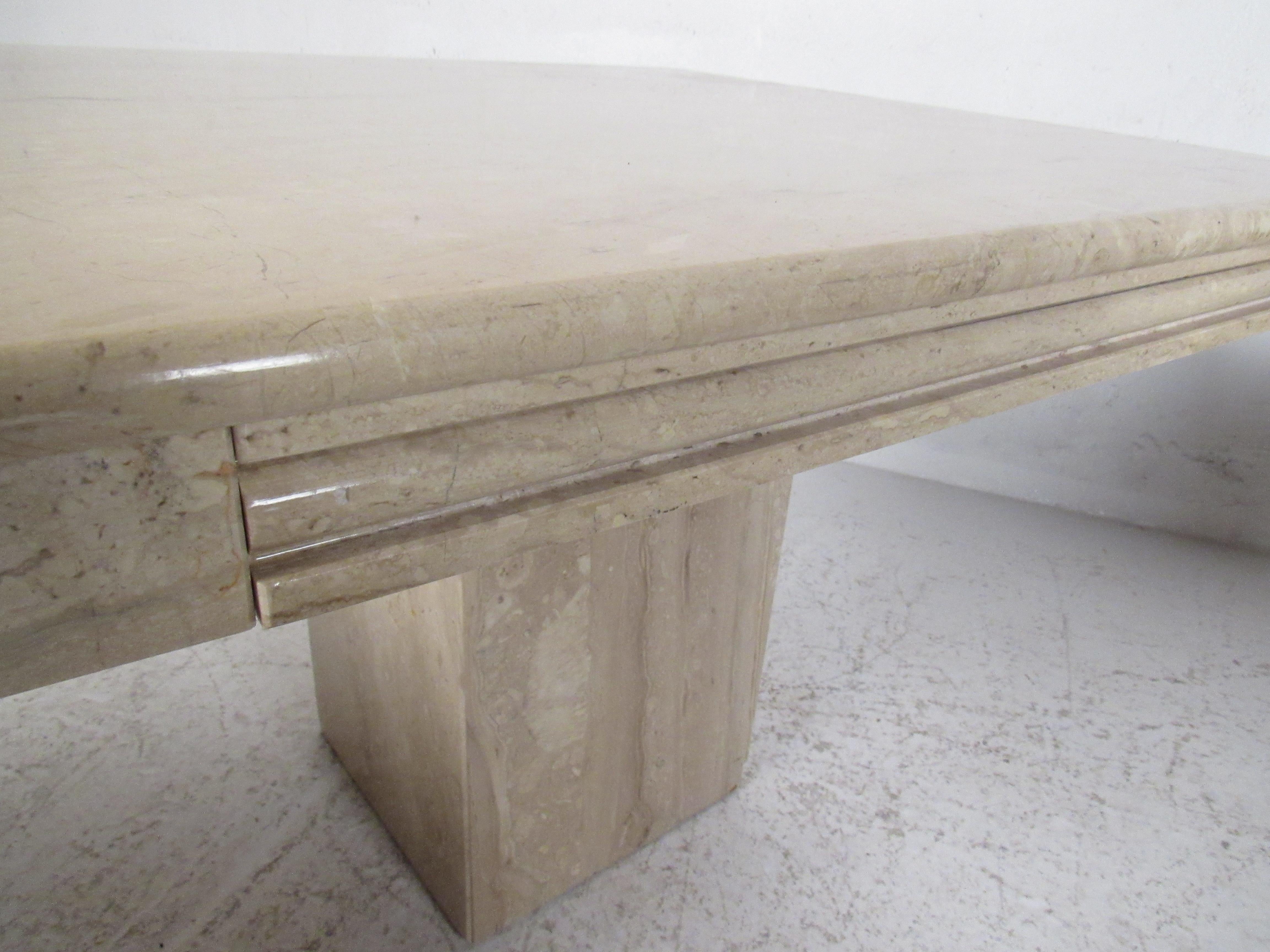 Set of Three Vintage Modern Marble-Top Tables For Sale 5