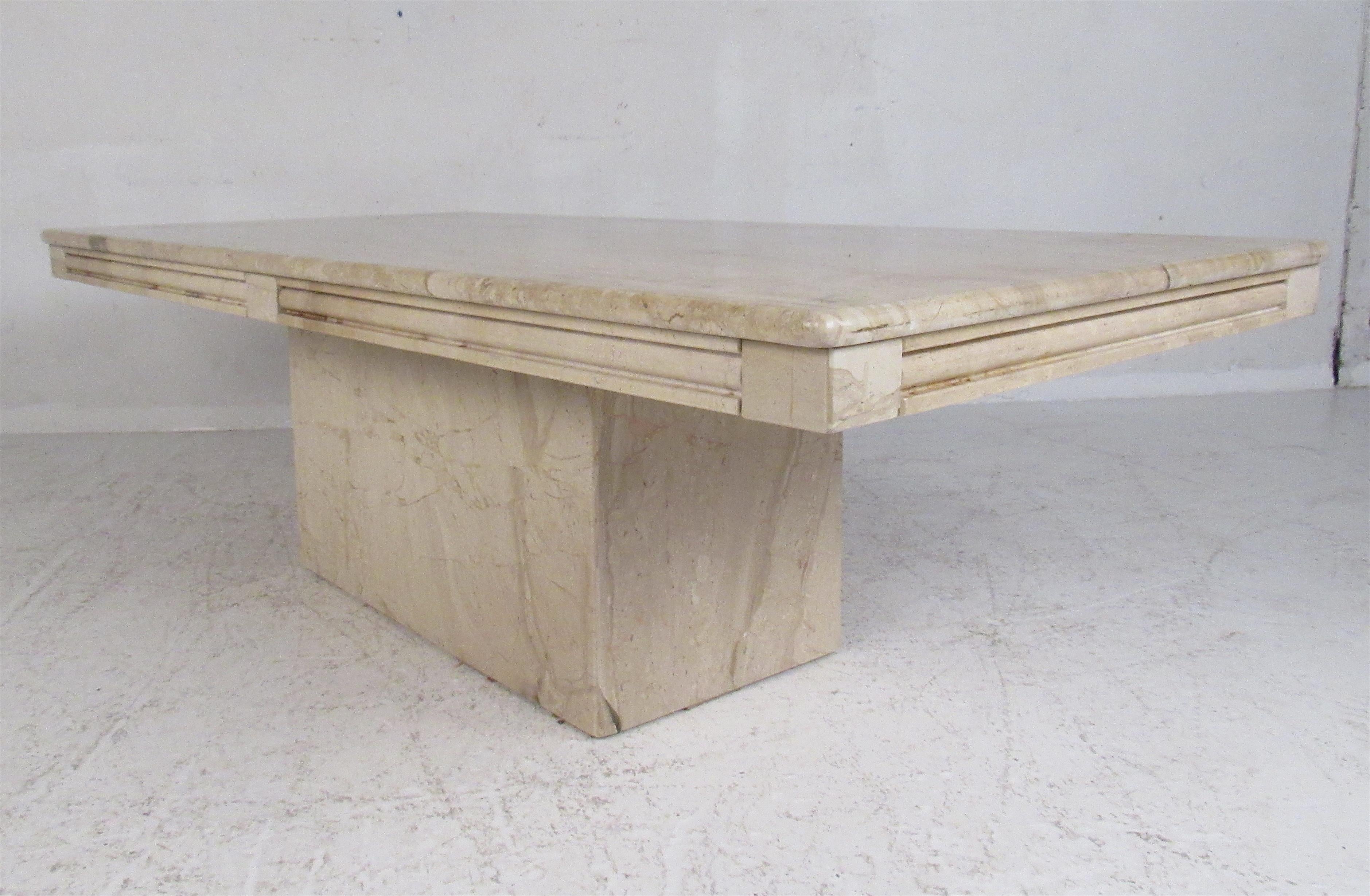 Set of Three Vintage Modern Marble-Top Tables In Good Condition For Sale In Brooklyn, NY