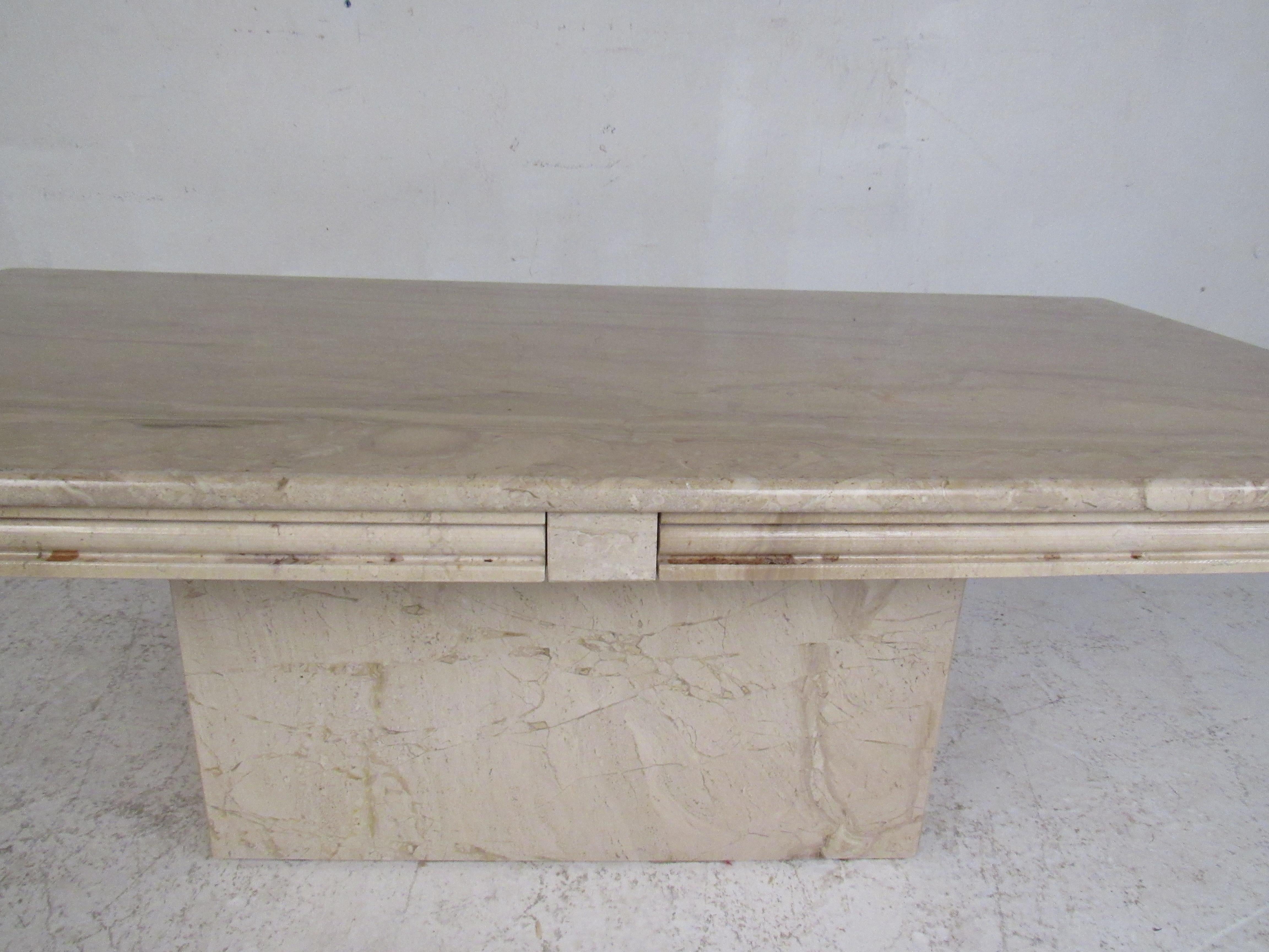 Set of Three Vintage Modern Marble-Top Tables For Sale 2