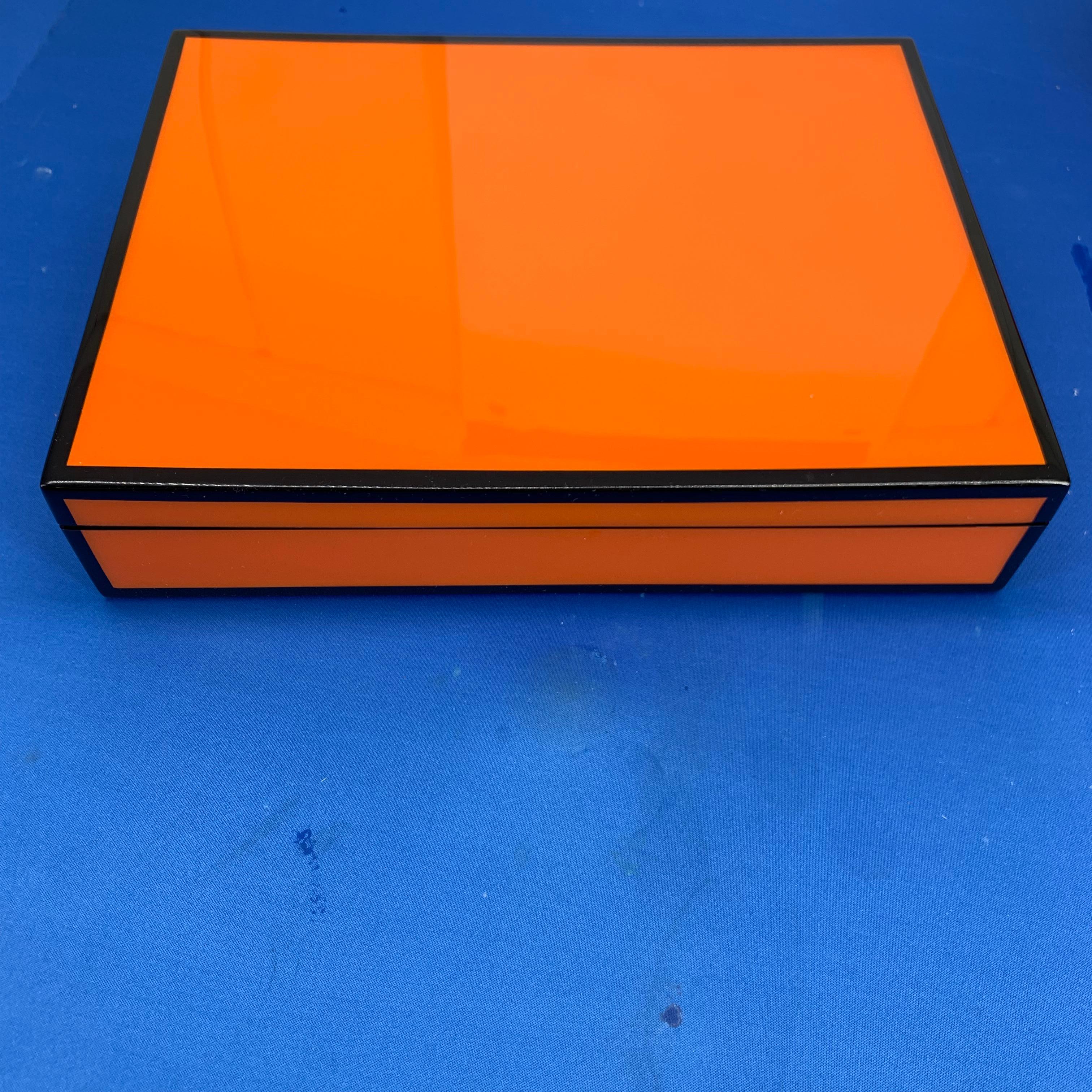 Set of Three Vintage Orange and Black Jewelry Boxes 9