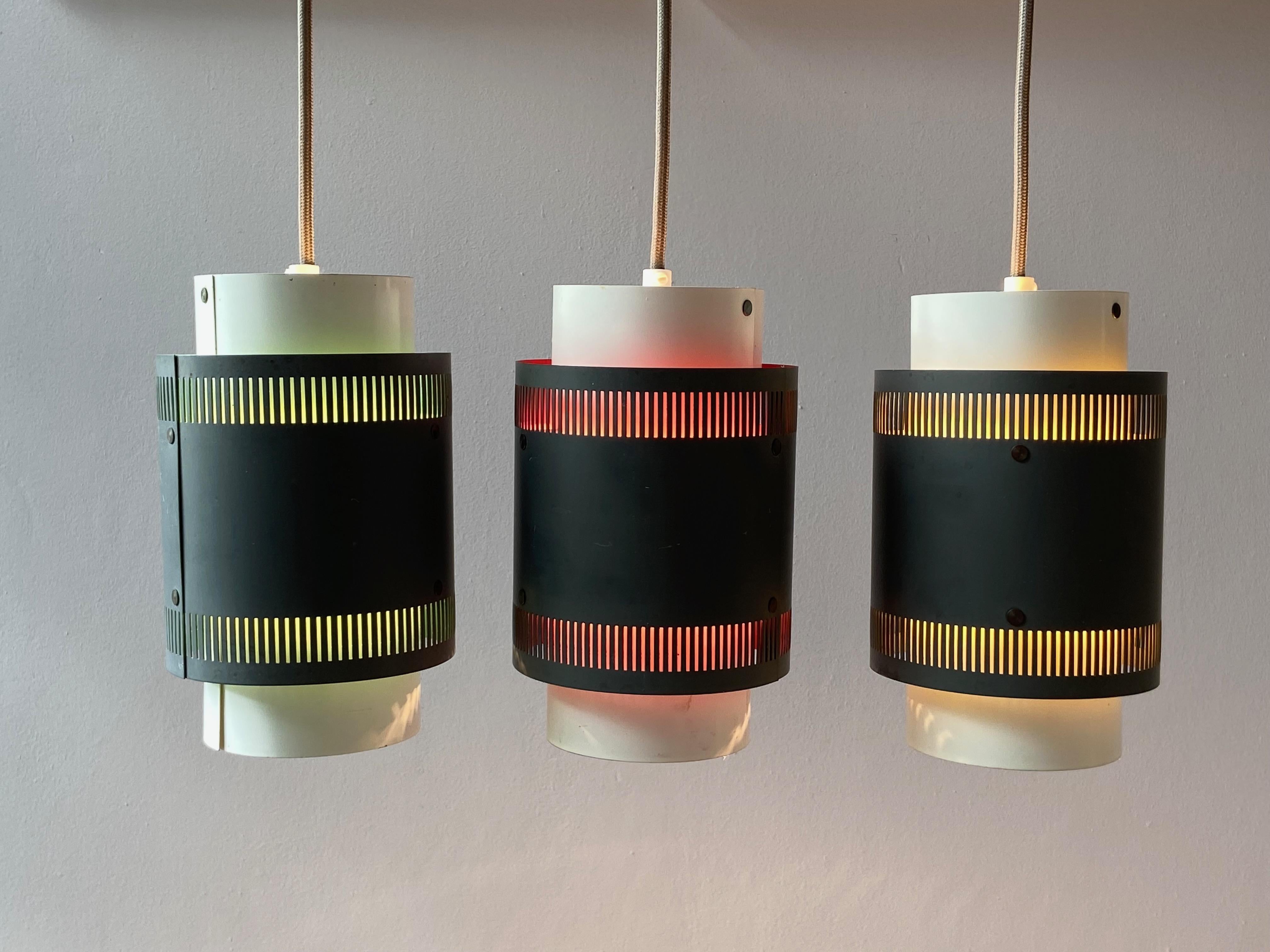 Set of Three Vintage Pendant Lamps 1960's Made in Denmark For Sale 4