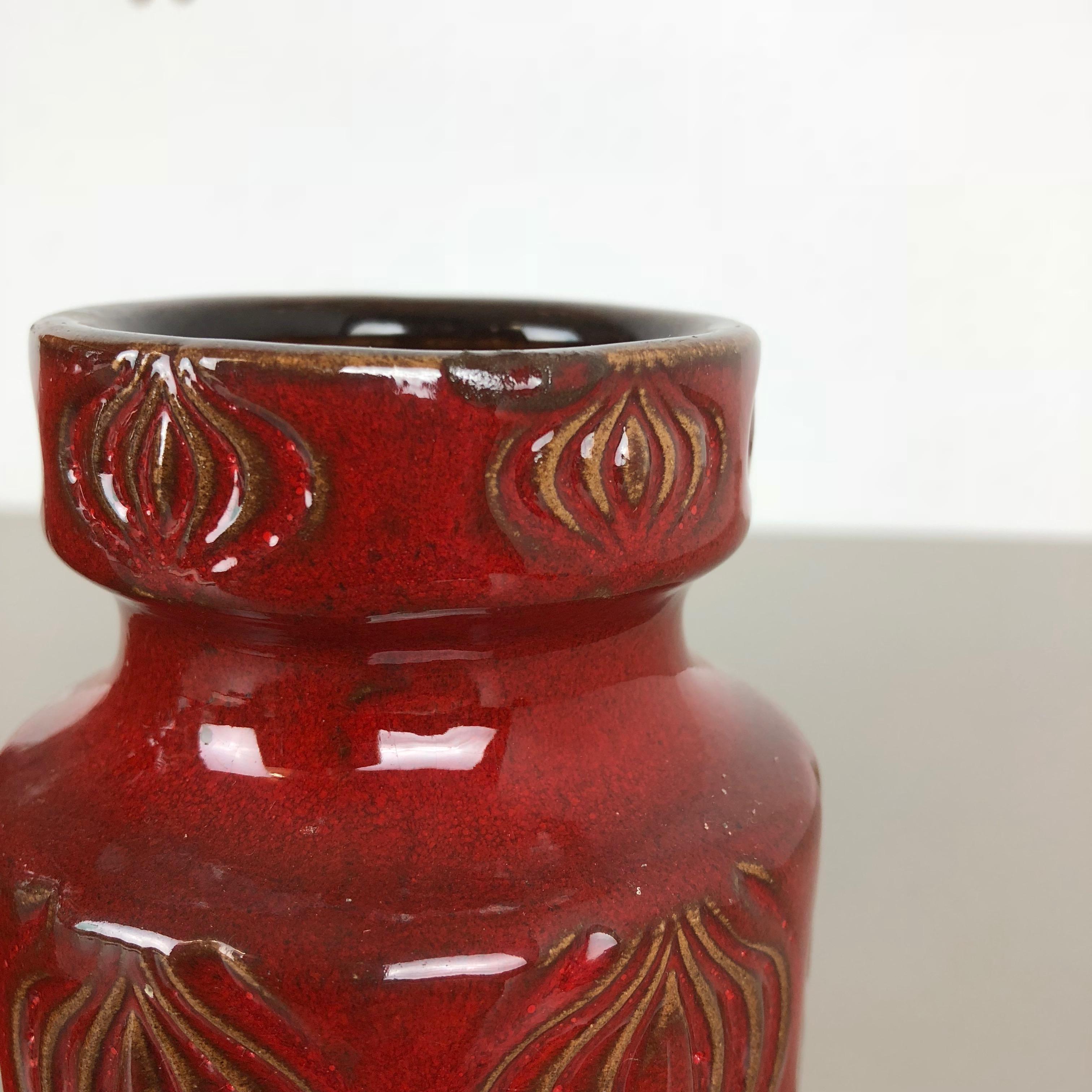 Set von drei Vintage-Vasen „Zwiebel“ aus Keramik in Fett Lava von Scheurich, Deutschland im Angebot 7