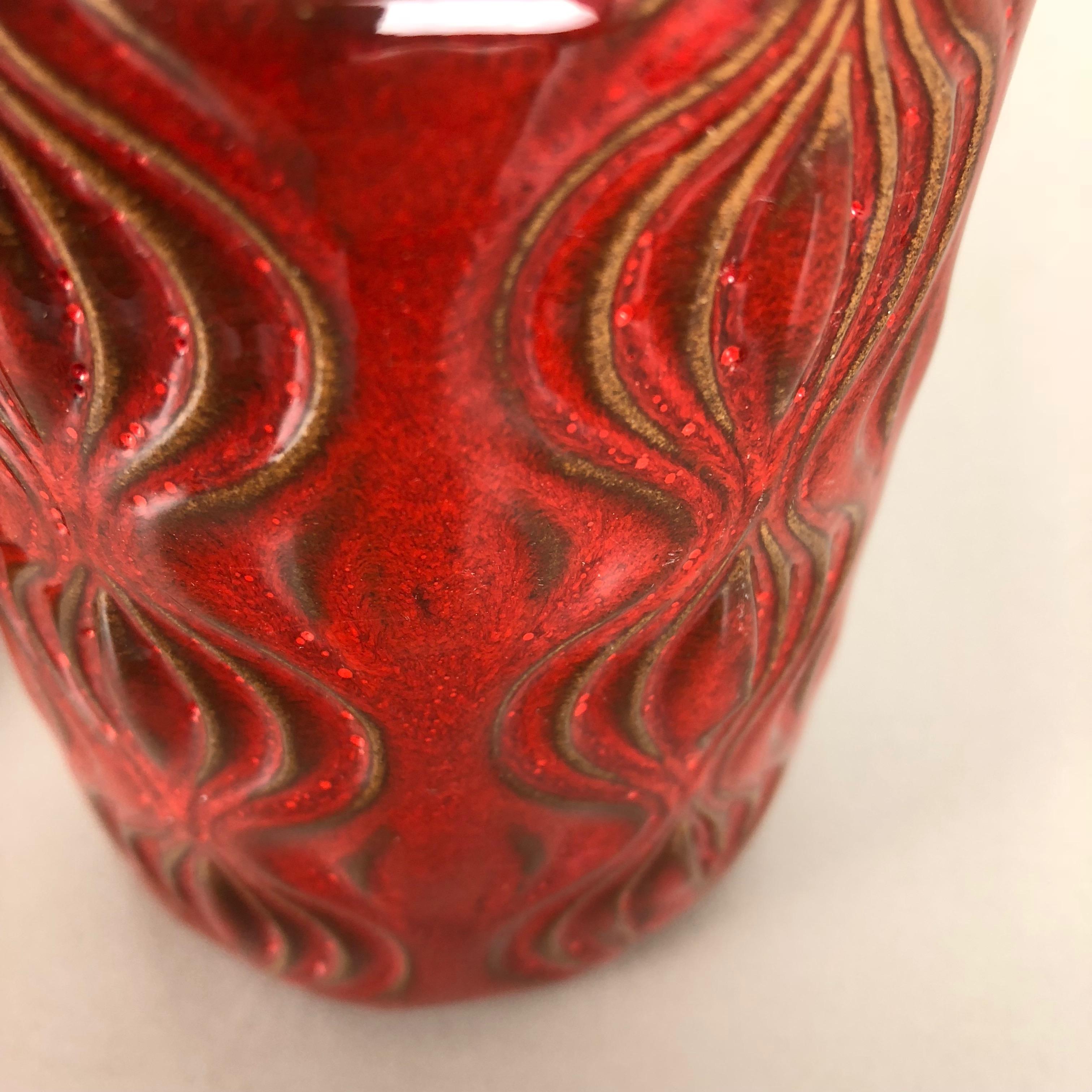 Set von drei Vintage-Vasen „Zwiebel“ aus Keramik in Fett Lava von Scheurich, Deutschland im Angebot 9